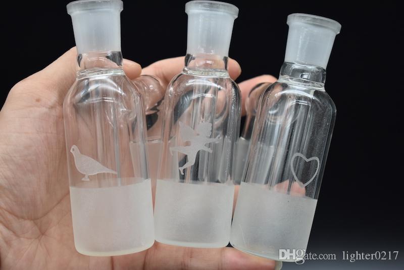 

Wholesale Heart bird angel flower Glass Ash Catchers 14mm 18mm Thick Pyrex Glass Bubbler AshCatcher for Water bong oil rig tobacco pipe