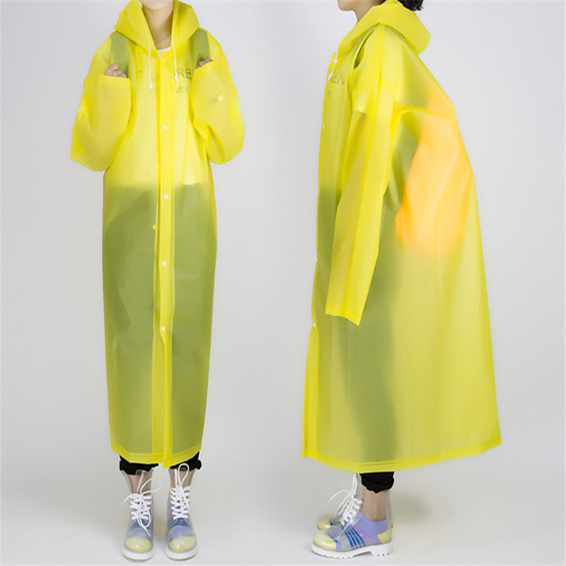 

Poncho Portable Environmental Light Raincoat Long Use Rain Coat Repeat Use Fashion Women EVA Transparent Raincoat