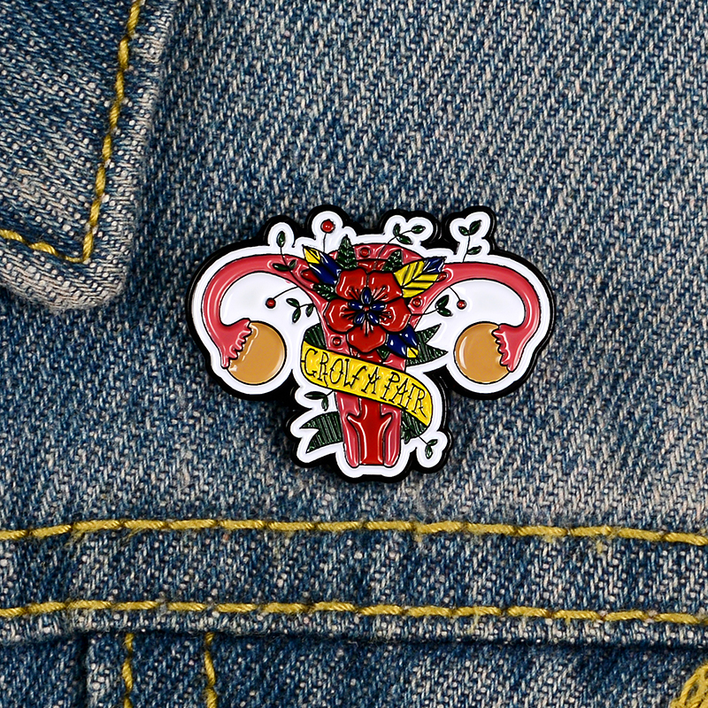 

Brooch Red Tied Flowers Enamel Brooch Looks Powerful Lapel Pin Clothes Bag Badge Punk Jewelry Gift For Friends