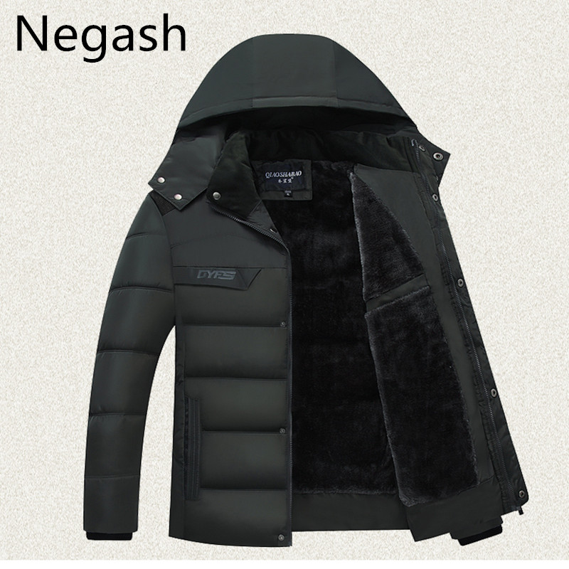 

Negash Brand High quality fashion New men winter Lamb hair jacket Big size warm snow coat men male parkas jacket Blusas, Black