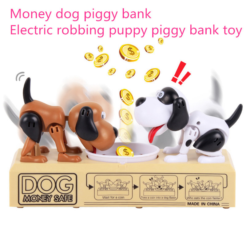 Children Kids Automatic Eating Money Dog Piggy Bank Coin Saving Box Case Gift US