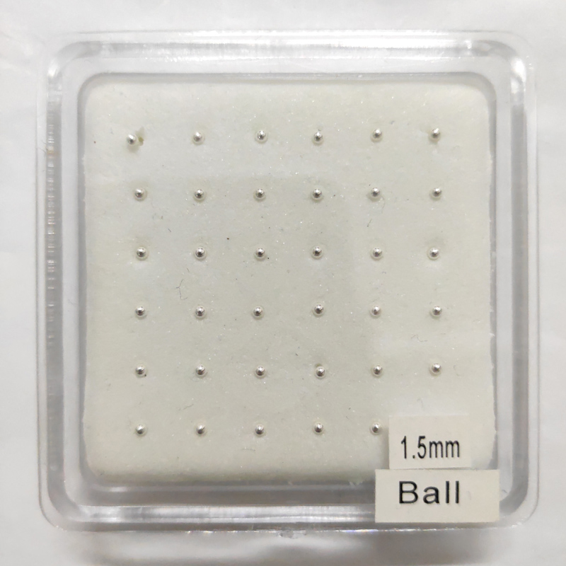 

pack of 36pcs 925 sterling silver 1.5mm Ball Nose pin bone gold nostril stud