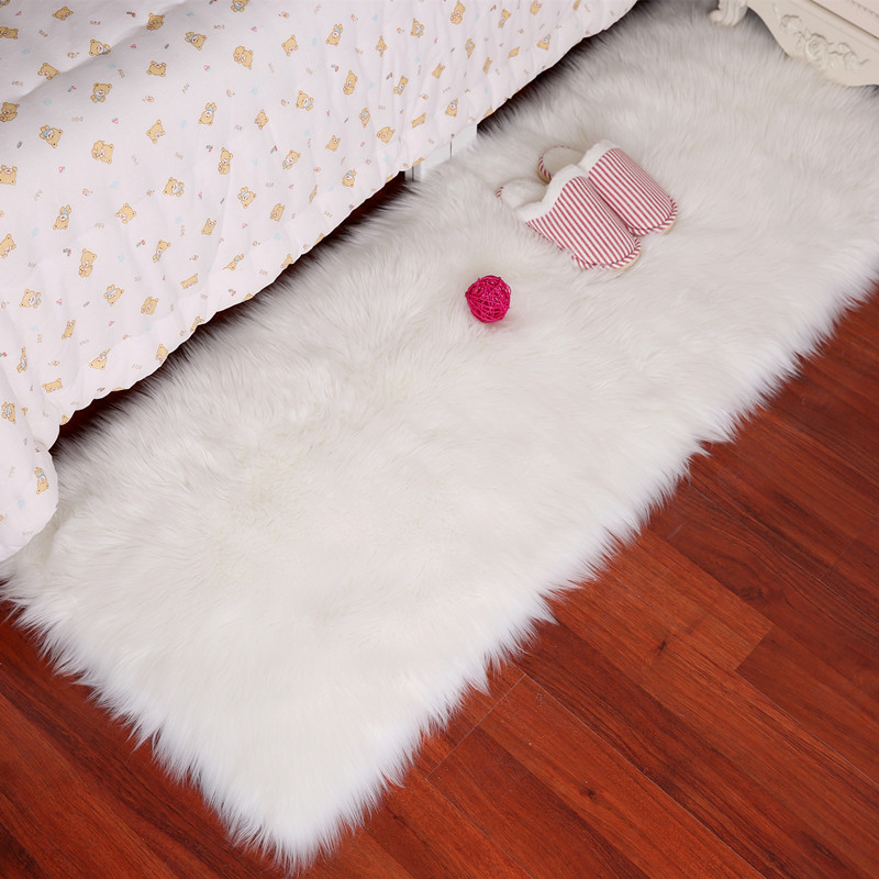 

Cilected Rectangle White/Gray Faux Fur Carpets For Living Room Soft Long Plush Seat Pad Sofa Bedroom Decoration 60x120cm, Pink