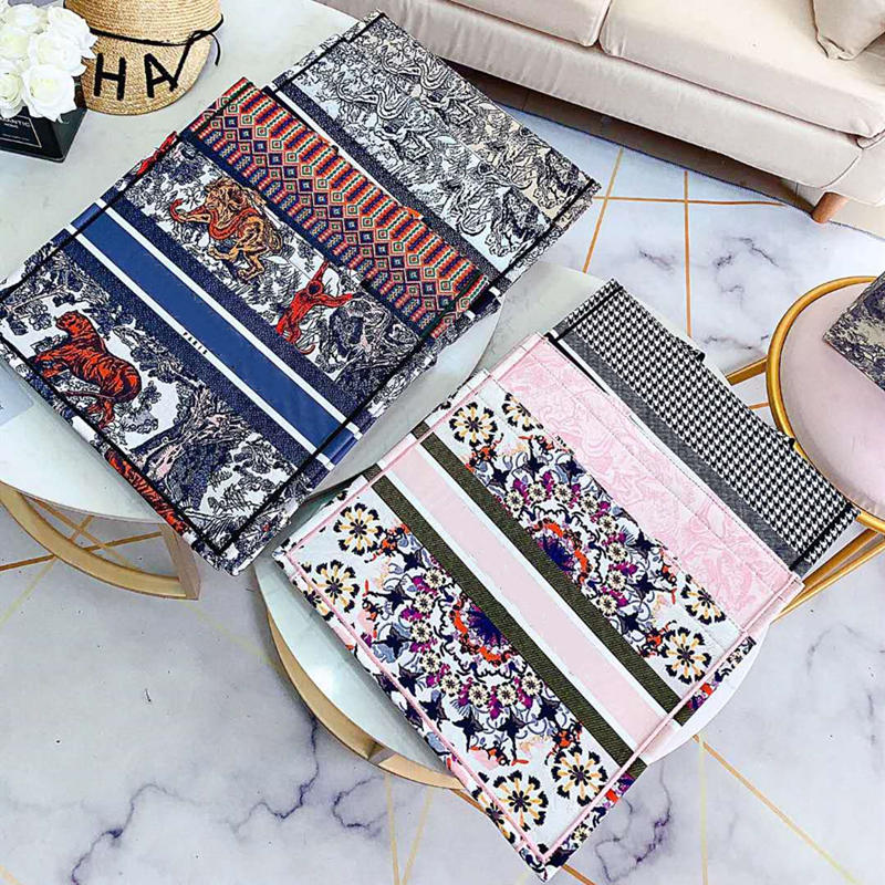 

2021 Designer Shoulder Bags High Quality Letter Shopping Bag Fashion Women Embroidery Handbag Large Capacity Canvas Luxury Totes Wallet