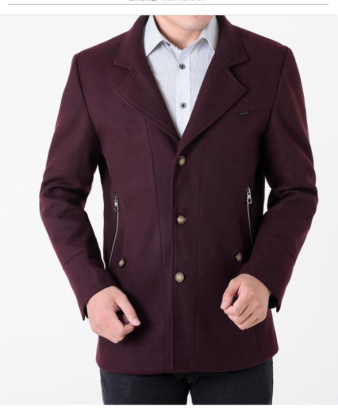 

Men Coat AYUBNSUE Woolen Plus Size 7xl Men's Jackets Autumn&Winter Casual Mens Coats Cvercoats Jacket Abrigo Hombre KJ272, Wine reed