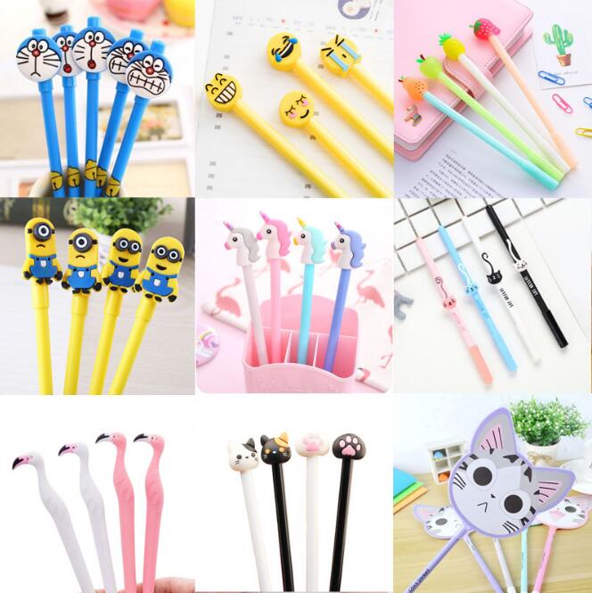 

Cartoon Plastic 0.5mm Black Refill Students Gel Pens Needle Tube Gel-Pen Writing Supplies Office & School HA395
