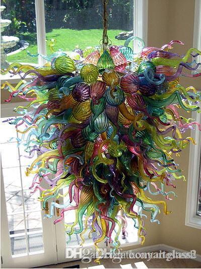 

100% Mouth Blown Borosilicate Energy Modern Living Room Decorative Chandelier Hand Blown Stained Glass Chandelier Crystals