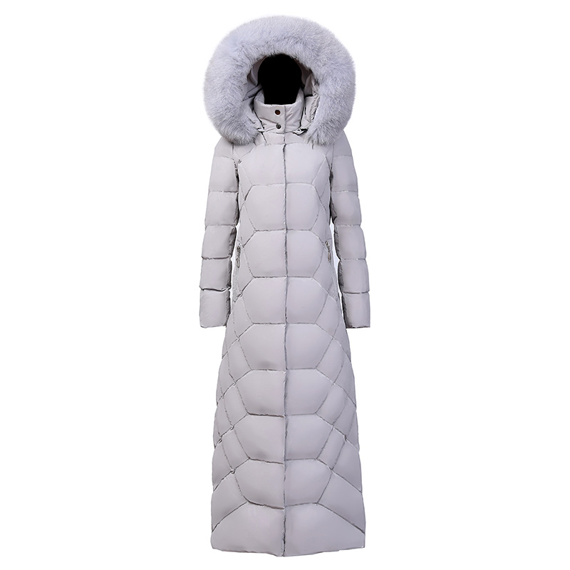 

Winter Jacket Women Long Down Coats Ladies Down Parkas Real Fur Collar Outerwear Overcoat Warm Snow Tops 2018 New Fashion, Black