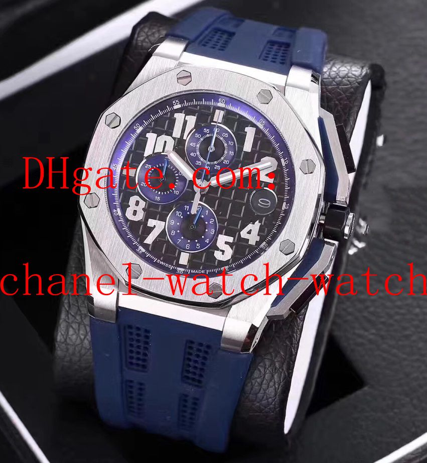3 Style Offshore en acier inoxydable Quartz Mouvement Chronographe Date Mens Montre En Caoutchouc Montres Hommes