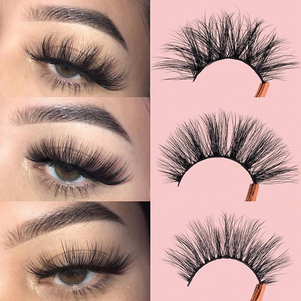 

3 Pairs Long Dramatic Fake 3d Mink Eyelashes Mix Styles False Eyelashes Mink Lashes Eyelash Extension With Eyelash Tweezers Applicator