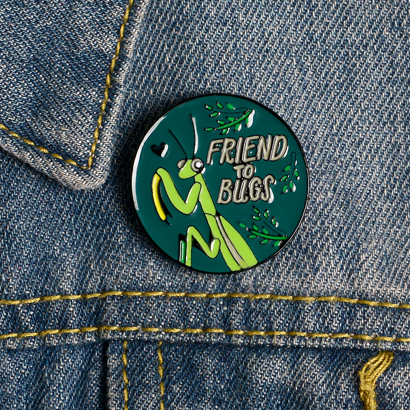 

Insect Brooch FRIEND TO BUGS Pins Childlike Button Badge Buckle Denim Clothes Bag Pin Jewelry Gift For Friends