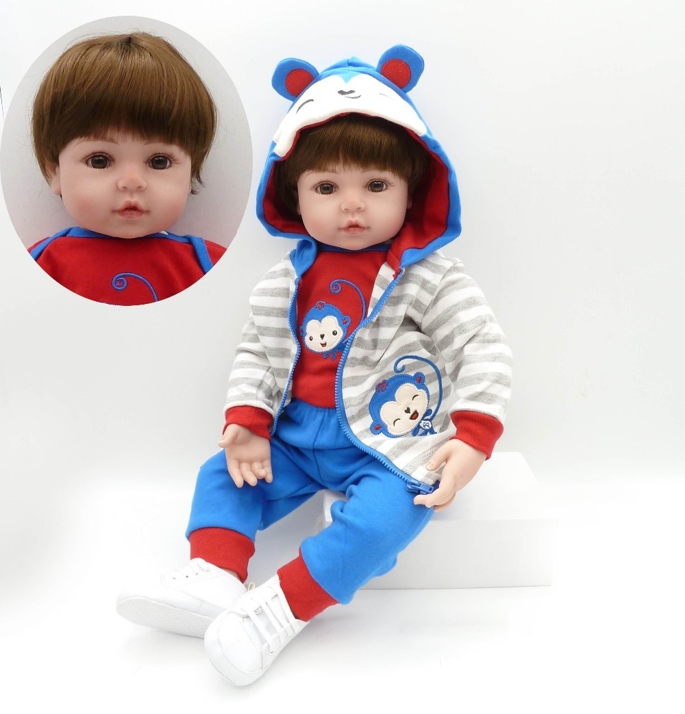 Reborn Toddler Boy 47cm Soft Silicone Bebe Doll Reborn Baby Toy