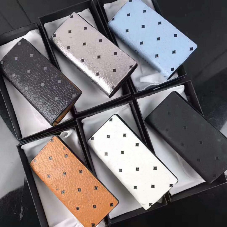 

Hot long Korean fashion wallet top men's M leather printed wallet, Grey