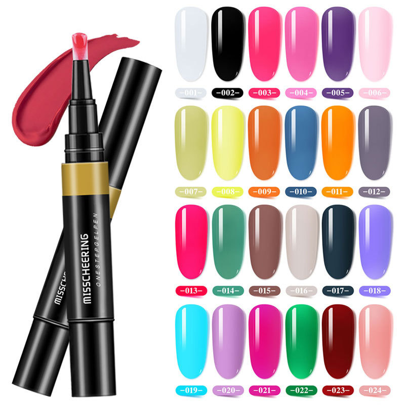 

Nail Polish Pen UV Gel Polishing LED Gel Paint Soaking Manicure 3 in 1 Nail Polish Long-acting Hybrid Coating, 12