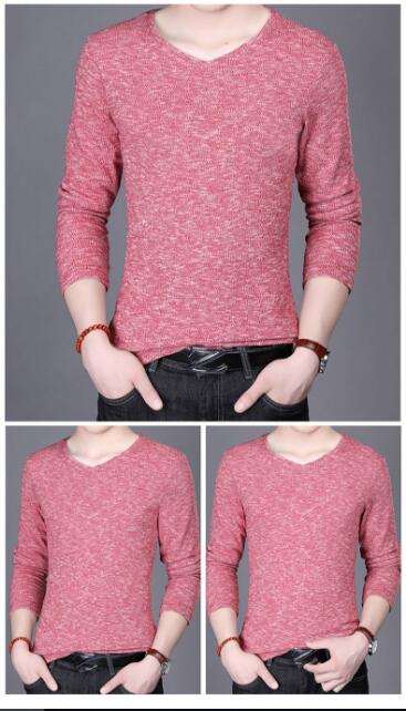 

New product 2019 autumn high quality fashion style pullovers men's V-Neck casual long sleeve sweater plus size -4XL 7 color, No 5