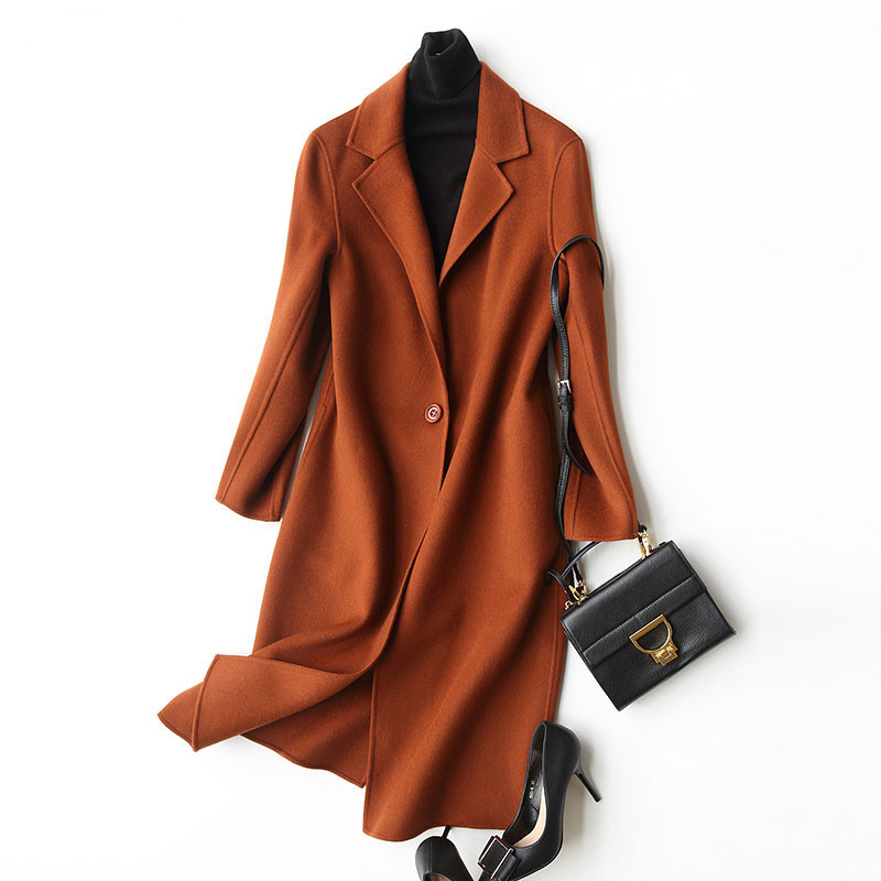 

4040 Winter Coat Women 80% Wool Coat Female Autumn Double Jackets Long Jacket Outwear manteau femme hiver 37004, Beige