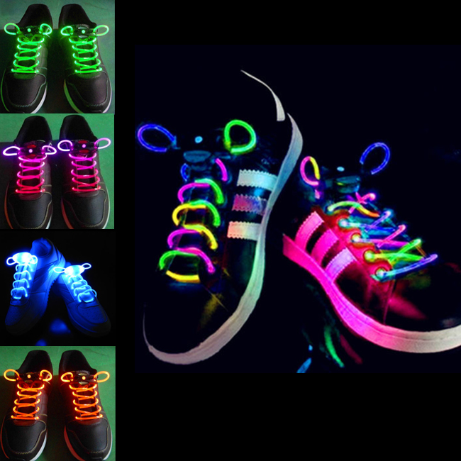 

2pcs! Fashion LED Shoelaces Shoe Laces Flashing Light Up Glow Stick Strap Neon Shoe Strings Luminous Laces Disco Party Supplies