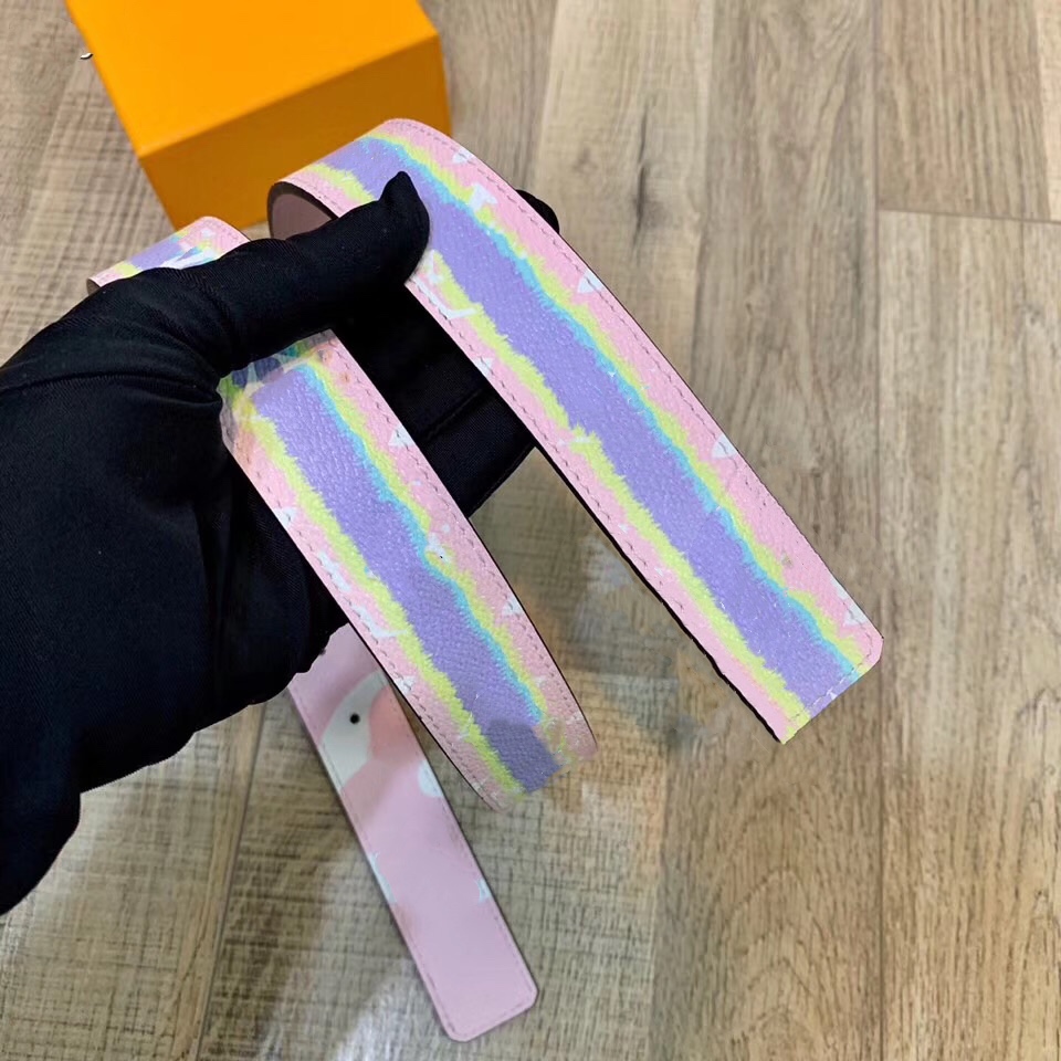 

30MM REVERSIBLE BELT Emblazoned Two Signature Giant Canvas Silver-colored Hardware Buckle Women Designer Summer 2020 Belts