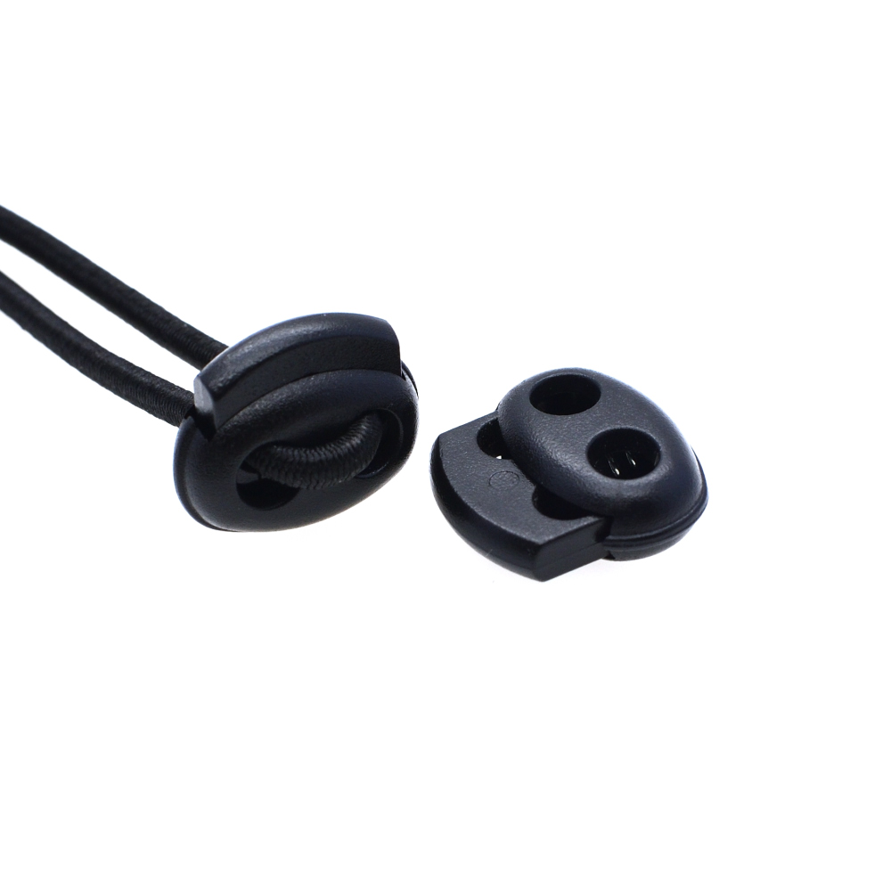 

NEW 100pcs/lot Plastic Cord Lock Stopper Toggle Clip Black 17.5mm*19mm*5.6mm Free Shipping