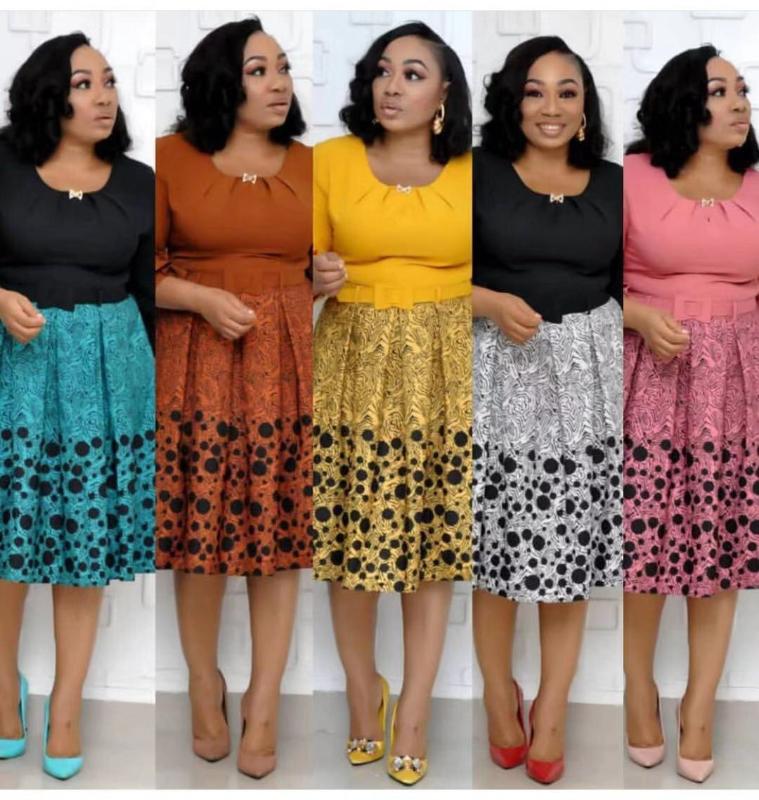 

2019 new arrival summer and autumn african women printing plus size dress L-XXL