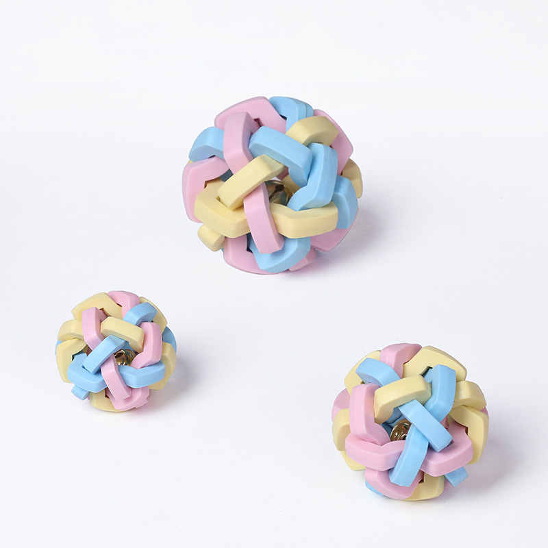 

Pet Dog Sound elastic Chew ball knit contrast color grind teeth ball toothbrush Chews Toy Balls Training dog toys will and sandy drop ship