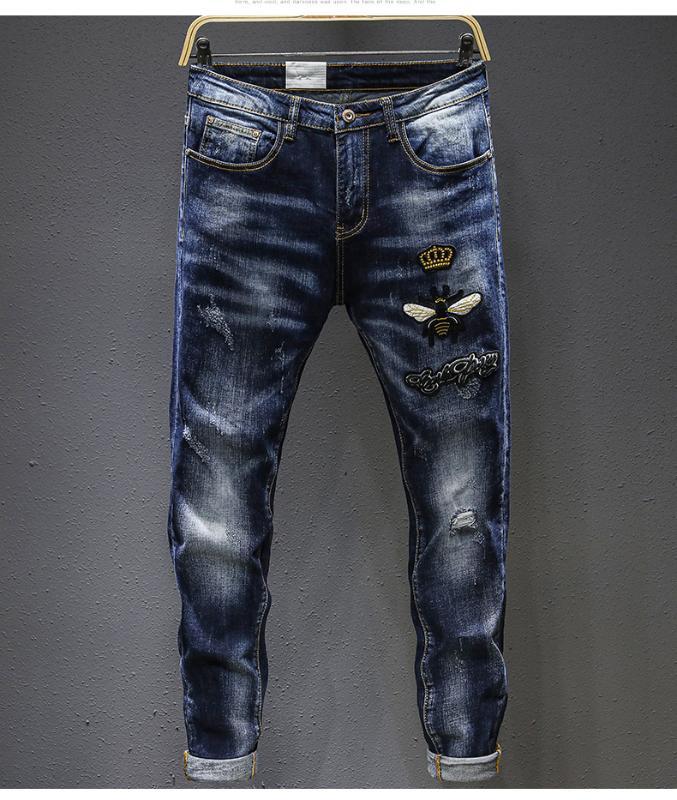 

AH0244 Fashion Men's Jeans 2020 Runway European Design party style Men's Clothing, As pic
