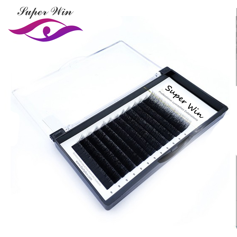 

12rows/case 5~20mm mix natural synthetic mink individual eyelash extension makeup cilia professional
