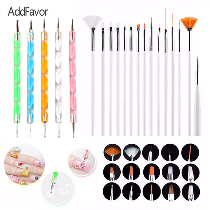 

Addfavor Nail Art Decoration Dotting Pen Beauty Nail Brush Set Polish Gel Painting Brush Dot Tool Pedicure Manicure Makeup Set