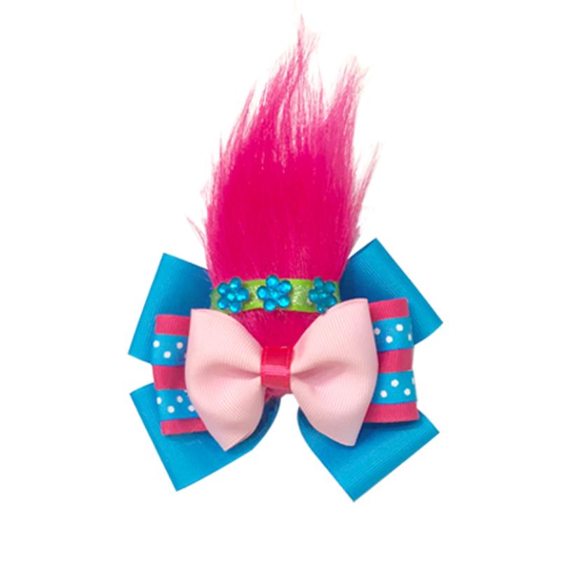 

free shipping 5pcs poppy Hair Bow princess hair bows rainbow Boutique Stacked accessories, 2020tr0403009
