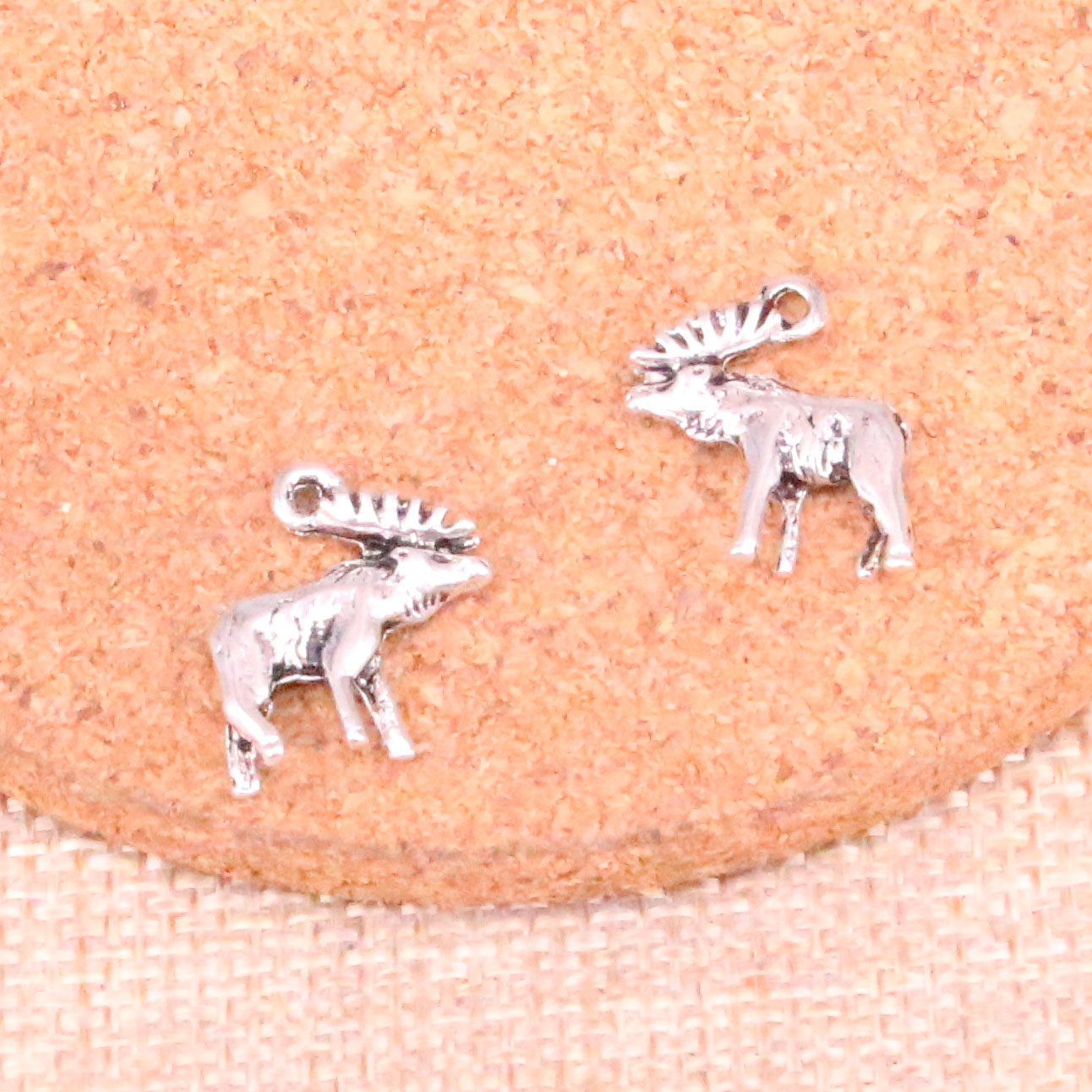

75pcs Charms moose deer 18*16mm Antique Making pendant fit,Vintage Tibetan Silver,DIY Handmade Jewelry, Bronze;silver