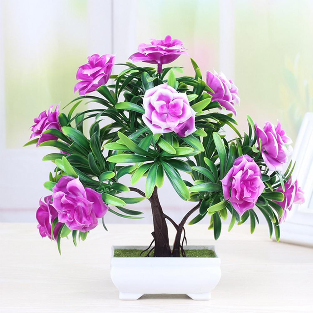 

1Pc Artificial Flower Rose Bonsai Performance Stage Garden Wedding Party Decor Artificial & Dried Flowers New, Orange