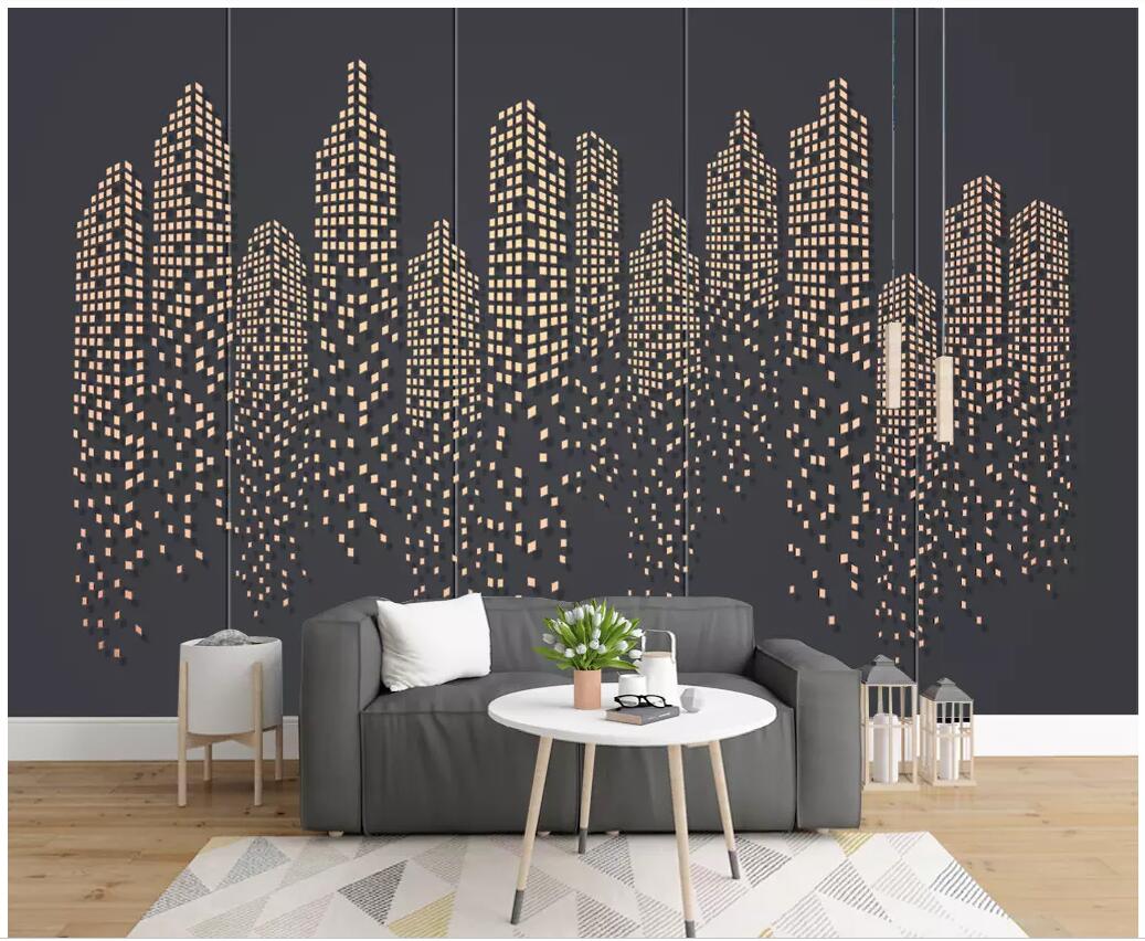 

WDBH 3d wallpaper custom photo Urban building blocks tv background living room home decor 3d wall murals wallpaper for walls 3 d, Non-woven