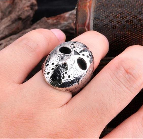 

Men Black Friday Jason Hockey Punk Rock Ring Mask Horror Skull Finger Ring Original Gifts for Men Jewelry Gift Dropship