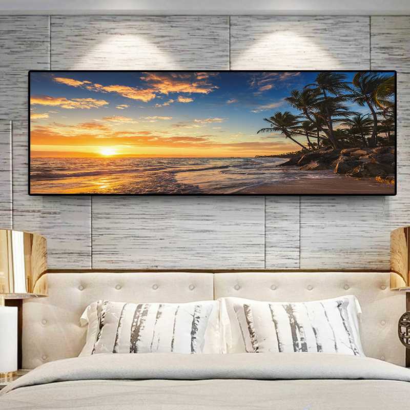 

DIY Diamond Painting Sunsets Natural Sea Beach Landscape Embroidery Cross Stitch Full Square/Round Mosaic Decor large size AS23