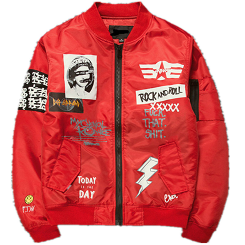 

Autumn Thin Jacket And Winter Warm Coat Men & Woman Print Plus Size Bomber Jacket VogueOutwear Men Coat Baseball Jackets, Red thin