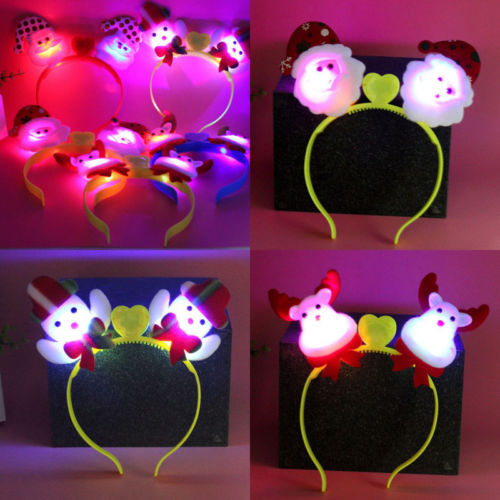 

Christmas Kids LED Light Santa Deer Hairband Headband Hat Xmas Decoration