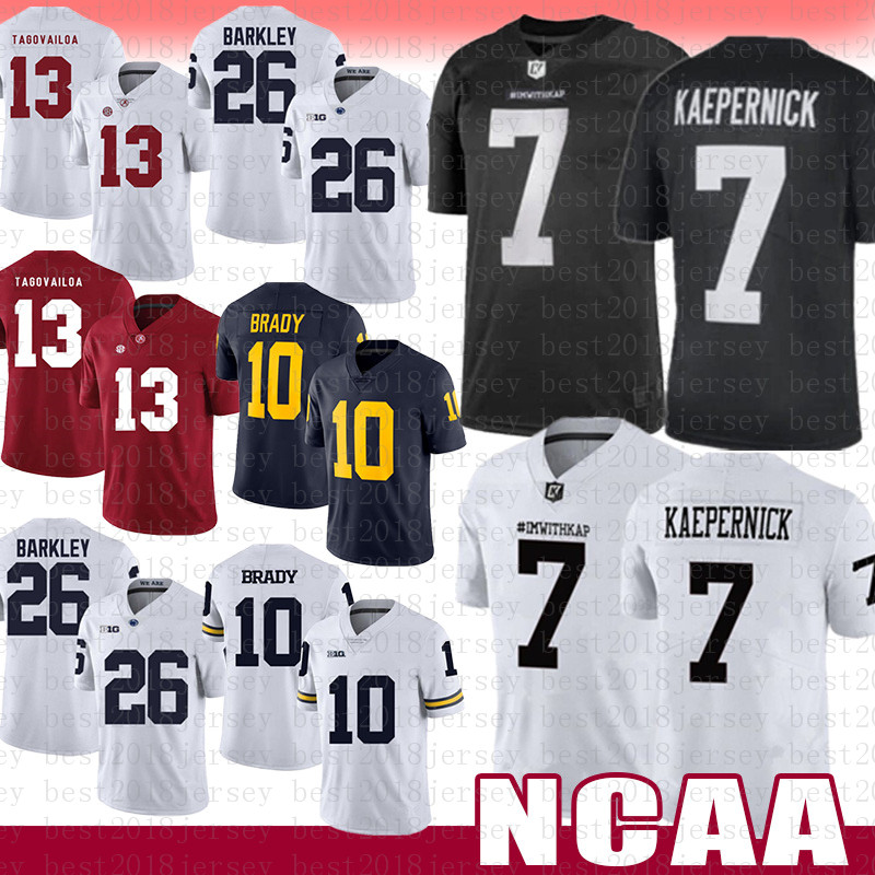 

IM WITH KAP Colin 7 Kaepernick IMWITHKAP Jersey 26 Saquon Barkley 10 Tom Brady 13 Tua Tagovailoa Tide Wolverines Lion Wolverines Tide ECSER, Ncaa (shizihui)