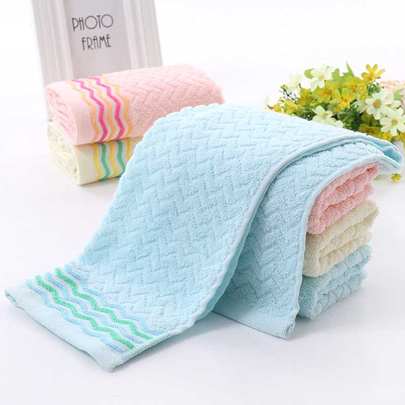 

Wave Pattern Bath Towel Beach Towel For Adults Fast Drying Soft Thick High Absorbent Antibacterial Face Washcloth, Yellow