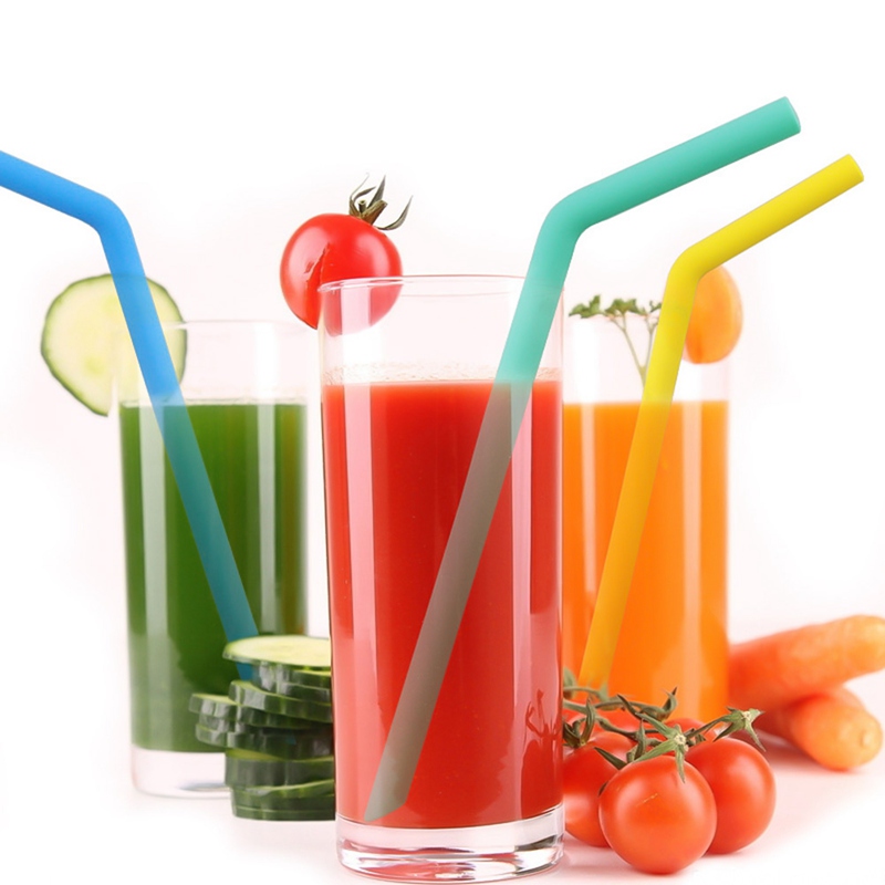 

3/6 pcs Multi-color Silicone Reusable Drinking Straws Drinking Straw Sets With Cleaning Brush -grade Safe Straws Home Bar