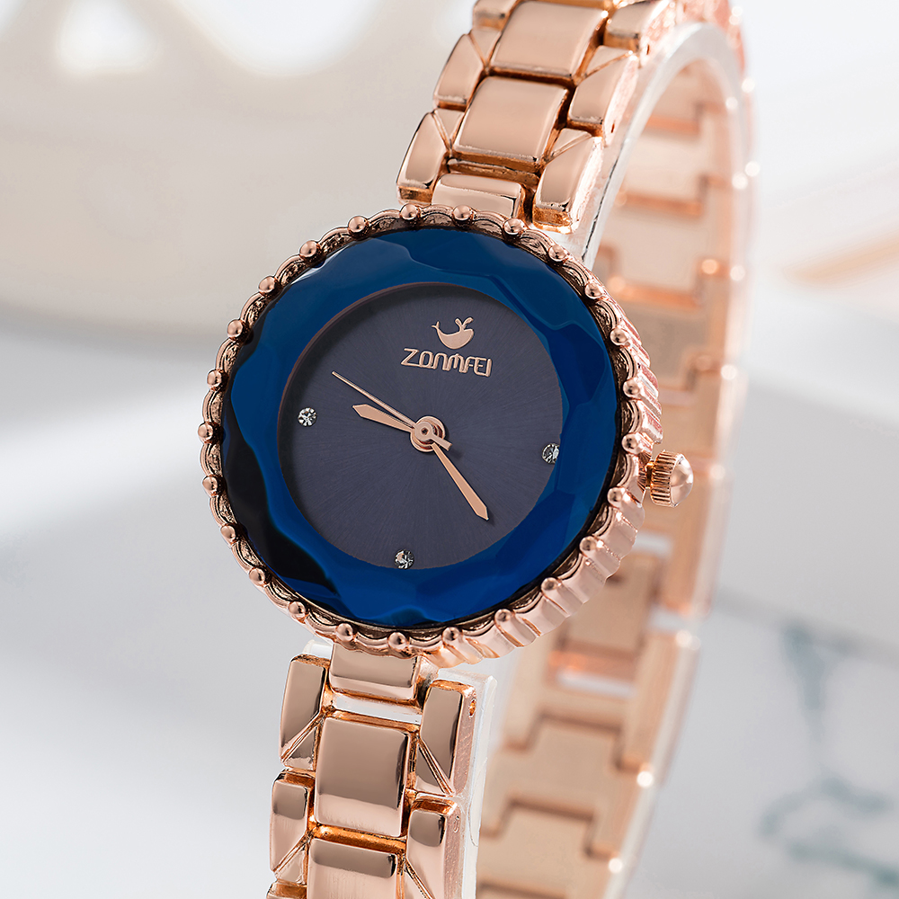 Wholesale Brand Blue Watches Women'S Gift Box Sets Luxury Blue Face