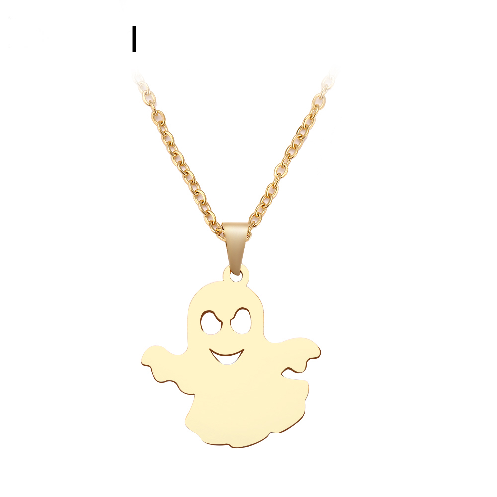 

Popular Top Quality Genuine Stainless Steel Necklace For Women Man Naughty Ghost Choker Pendant Necklace Engagement Jewelry Women Gift