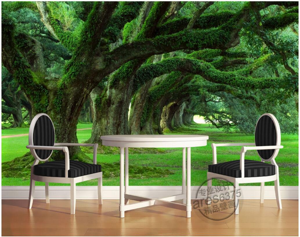 

WDBH 3d wallpaper custom photo Modern fashion fresh green tree forest painting home decor living room 3d wall murals wallpaper for walls 3 d, Non-woven wallpaper