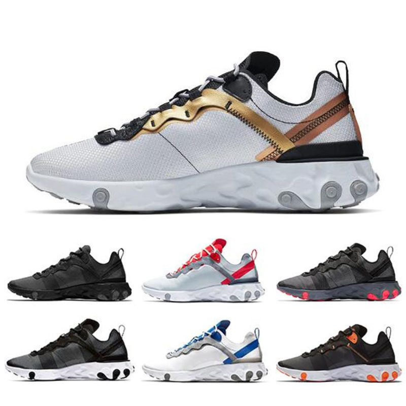 

New Come Taped Seams Solar Red React Element 55 Total Orange Men Running Shoes For Women Outdoor Sports Sneakers Couple Trainer 55s, 11