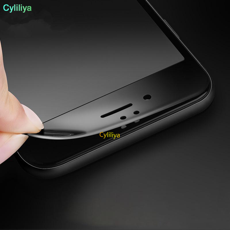 

Glossy Carbon Fiber 3D Curved Edge Tempered Glass Screen Protector For iPhone 8 7 6 6S Plus HD Clear Tempered Glass DHL with packing