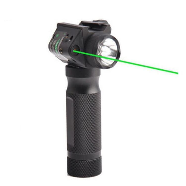 

Tactical Fore grip Hard light LED Flashlight with Green Laser Modification Replacement Suitable sight for gun hunting 20mm, Black