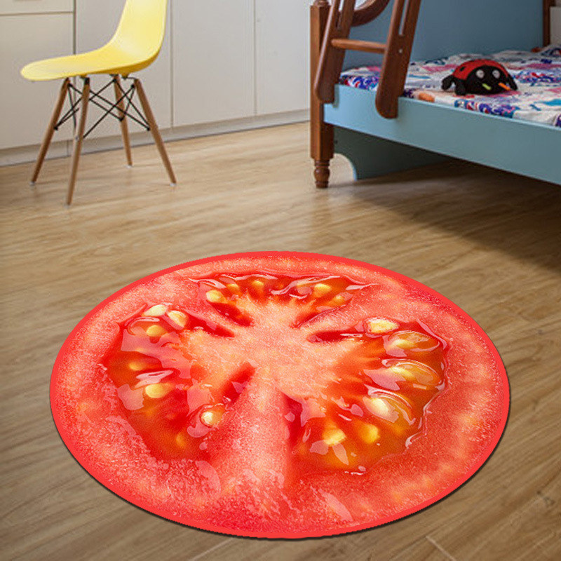 

DeMissir3D Fruits Round Carpet Diameter 60/80/100/120/160CM Parlor Living Room Mats Kitchen Rugs Children Kids Bedroom Pad, Kiwifruit