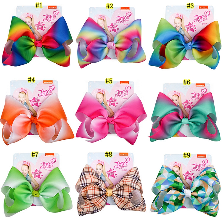 6 pollici GRANDE Fiocco per capelli Arcobaleno Fiocchi mamme Ragazze Clip Per Capelli Clip Accessori
