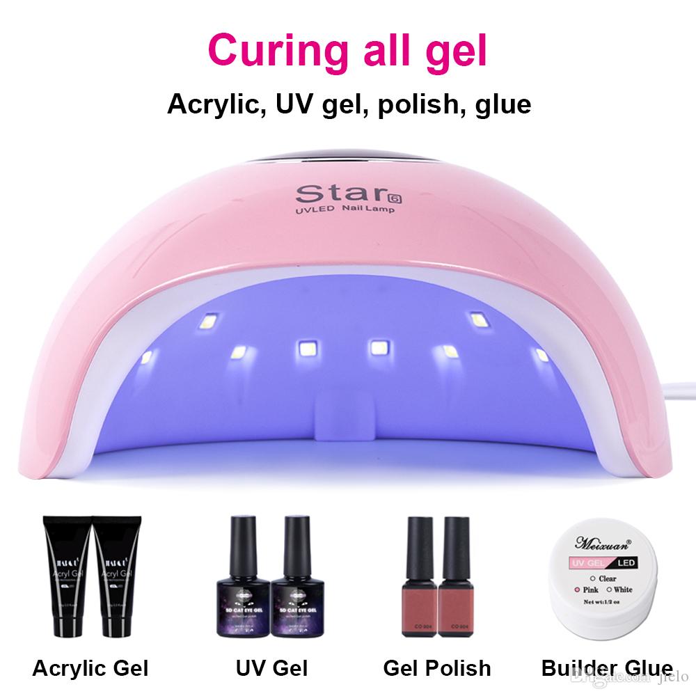 

UV lLED Lamp Smart Sunlight Curing All Gel Polish Non-harmful Fast Dry Nail Art Machine BESTAR636W manicure lamp Professional USB Nail Dryer, White
