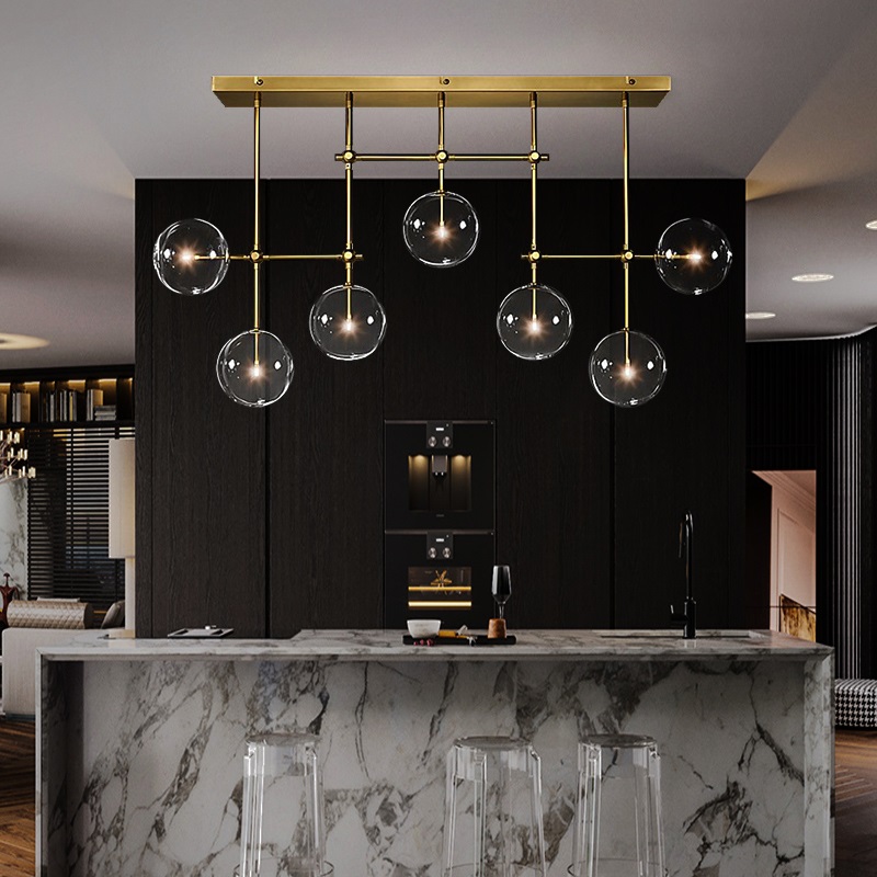 

Modern Glass Bubble Chandelier Lighting For Living Room , Bedroom ,Kitchen Clear Glass Ball Hanging Light Fixture 90-265v