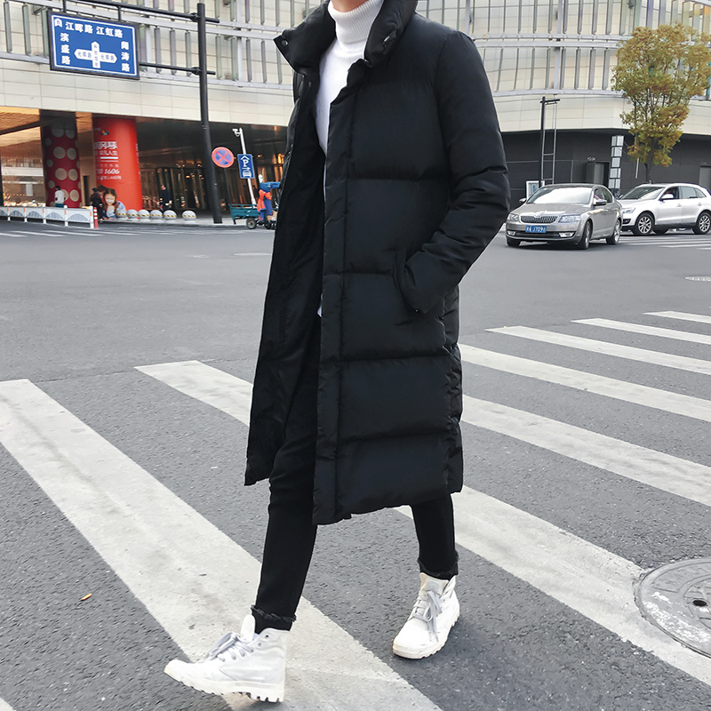 

YASUGUOJI Fashion Long Winter Jacket Men Parka Men Coats 2019 Winter Jacket Slim Thicke Stand Collar Warm Puffer, Black my505